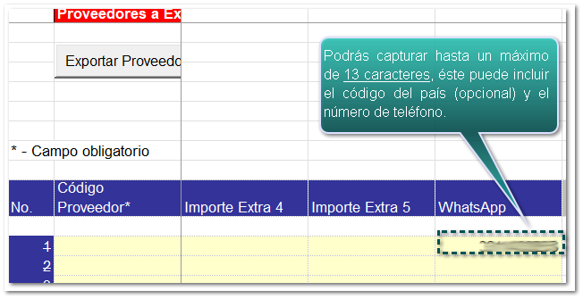 Pestaña Proveedores