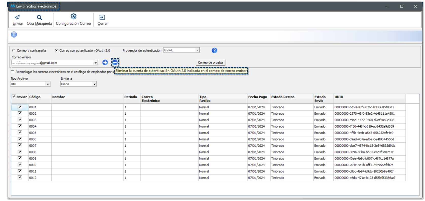 Eliminar la cuenta de autenticación OAuth 2.0