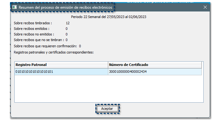 Resumen del proceso de emisión de recibos electrónicos