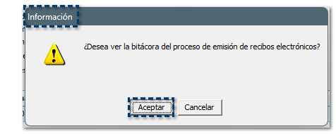 consultar la bitácora del proceso de emisión de recibos electrónicos